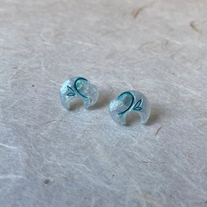 Mini Elephant Iridescent Resin Studs