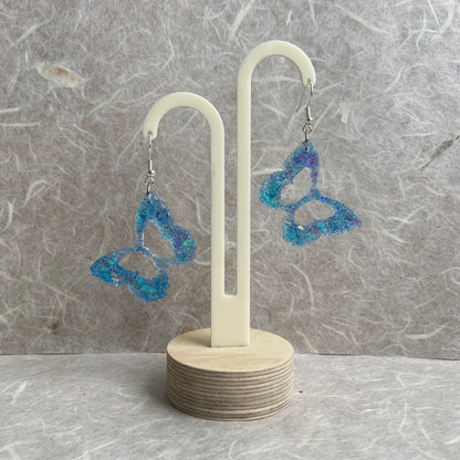 Blue Shiny Butterfly Earrings