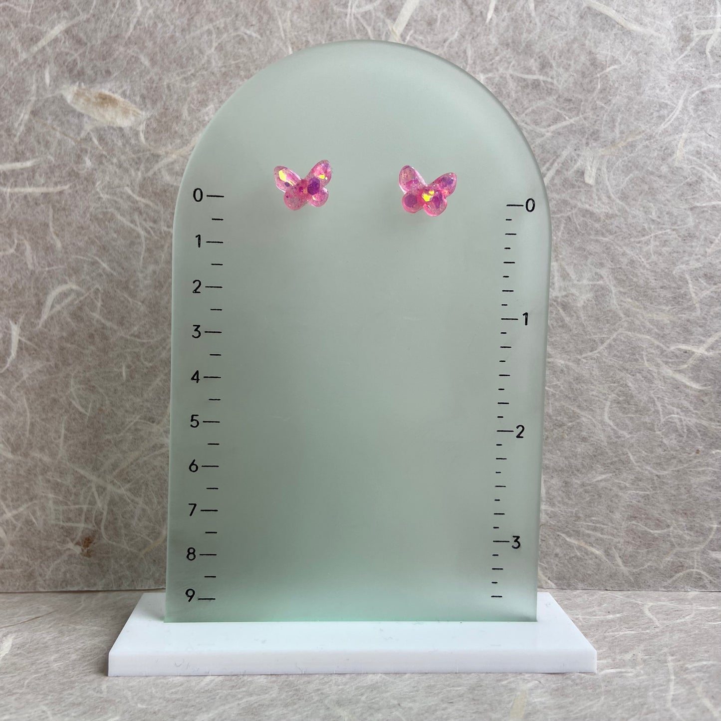 Tiny Pink Butterfly Earrings #2