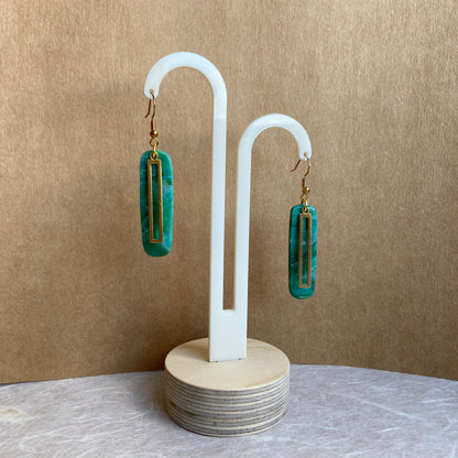 Faux Stone Rectangular Earrings