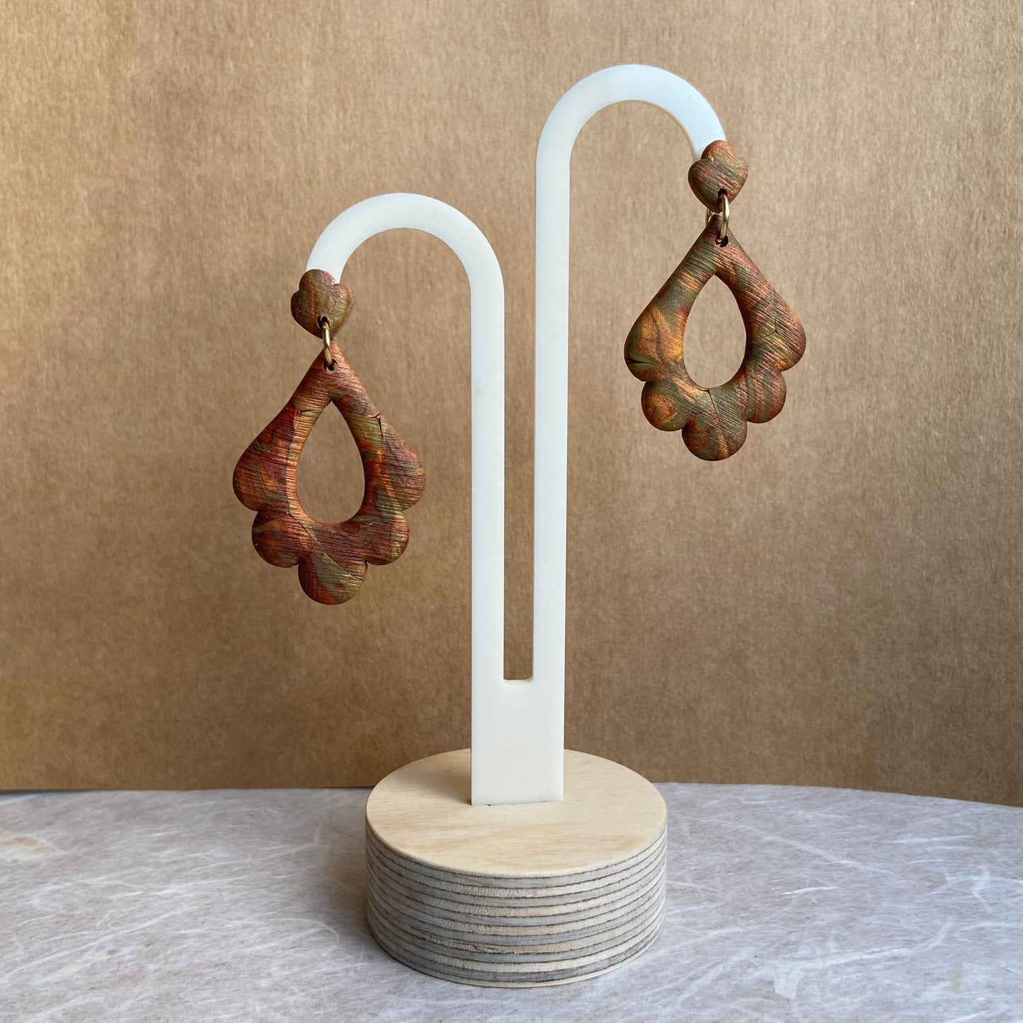 Moroccan Brushed Marble Earrings