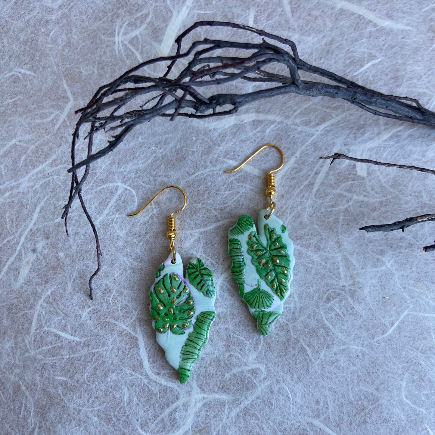 House Plants Leave Earrings