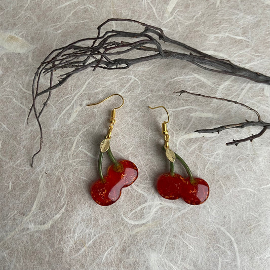 Cherry Resin Earrings