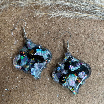 Black Moroccan Earrings with Shells