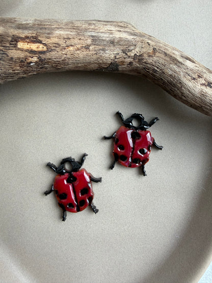Ladybird Charm Huggies