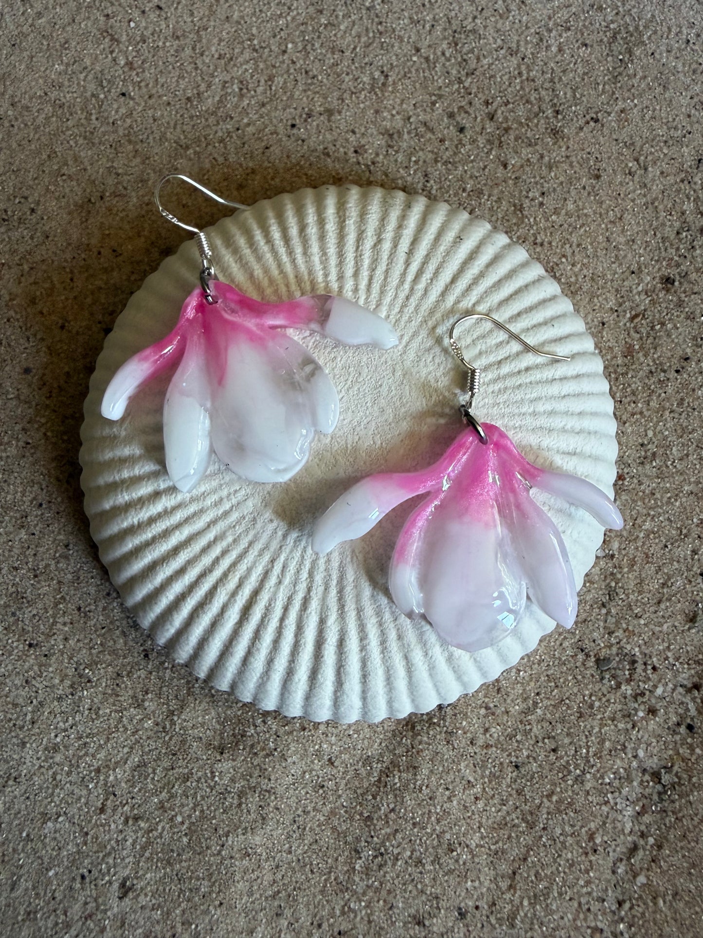 Magnolia Pink/Pink Flower Earrings