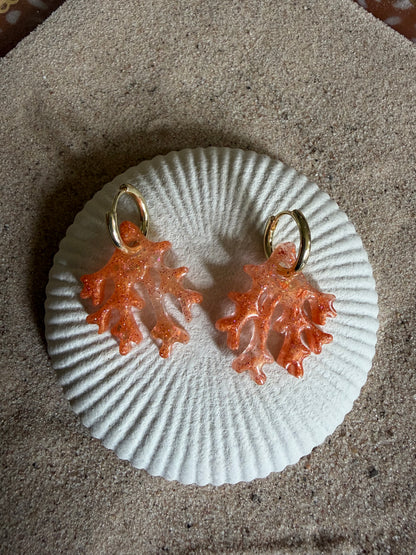 Coral Charm Huggies