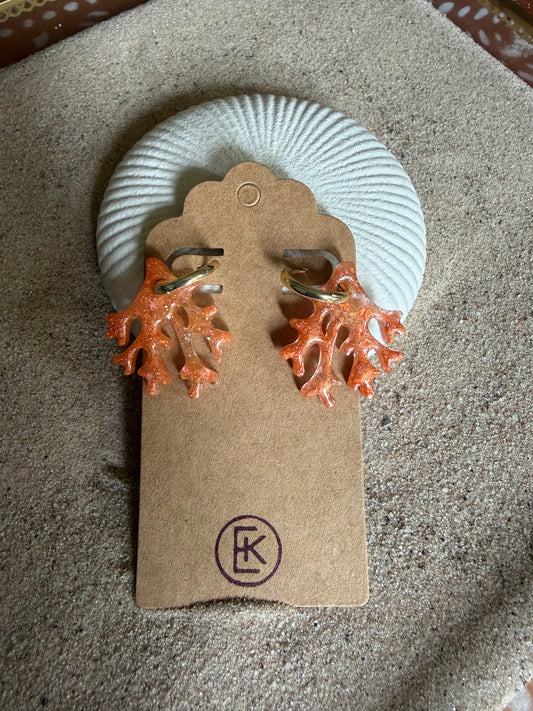 Coral Charm Huggies