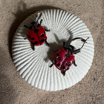 Ladybird Charm Huggies