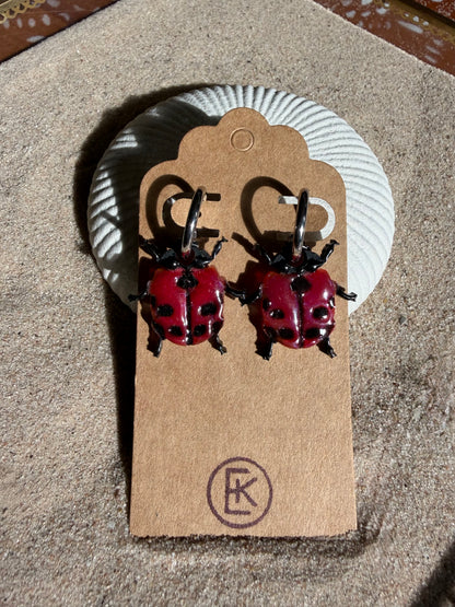 Ladybird Charm Huggies
