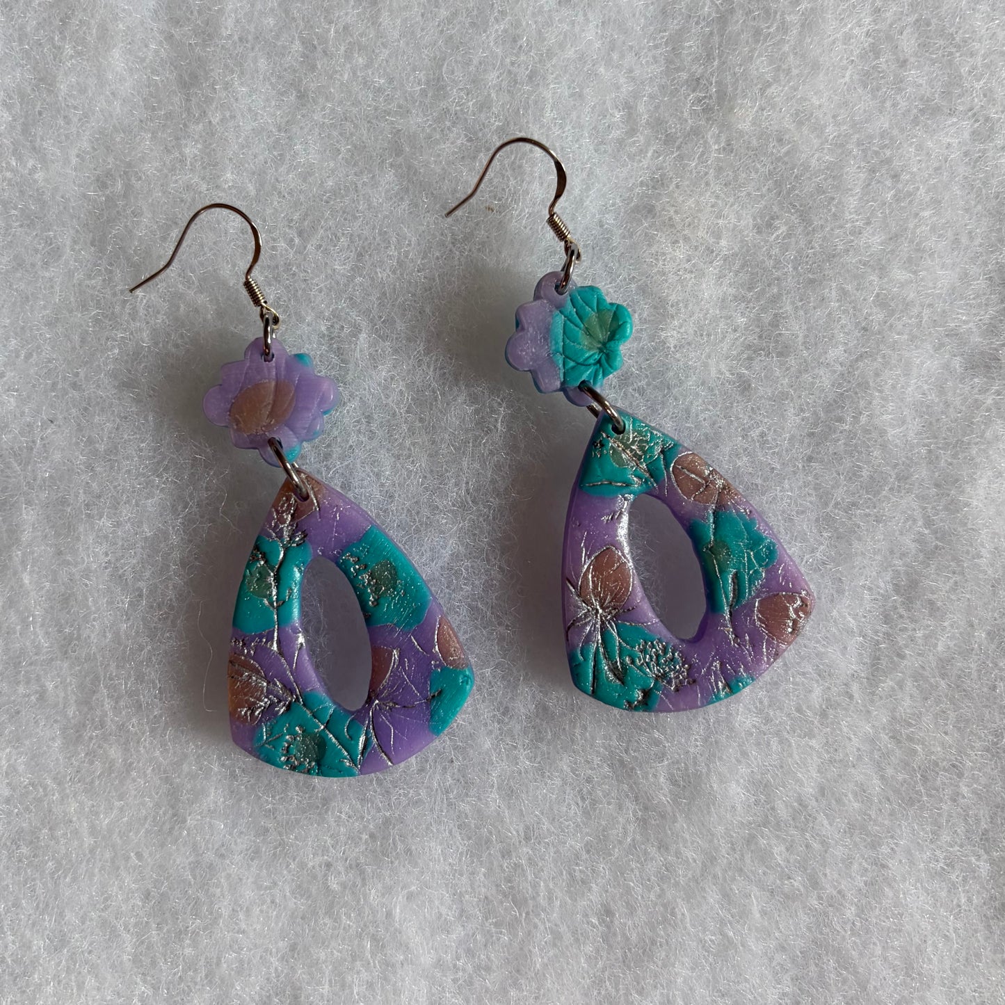 Purple Triangle Meadows Earrings