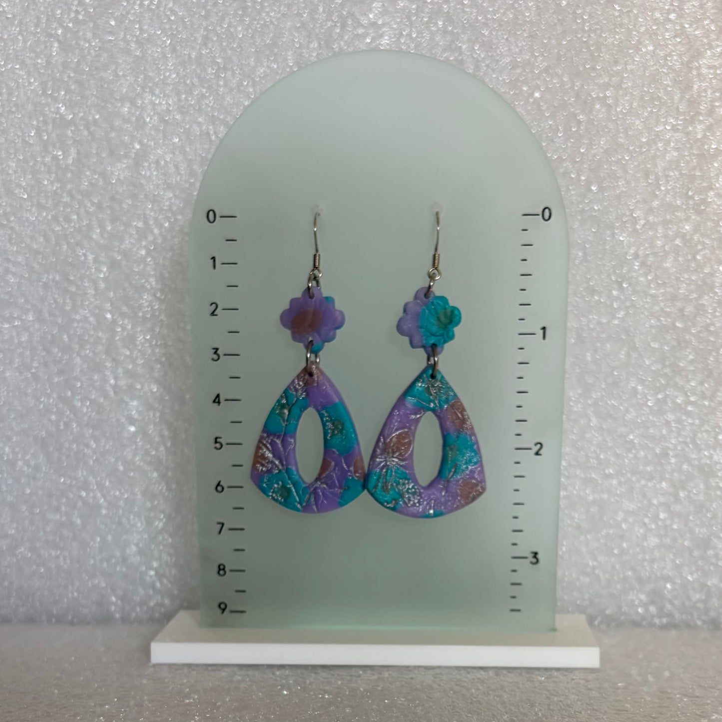 Purple Triangle Meadows Earrings