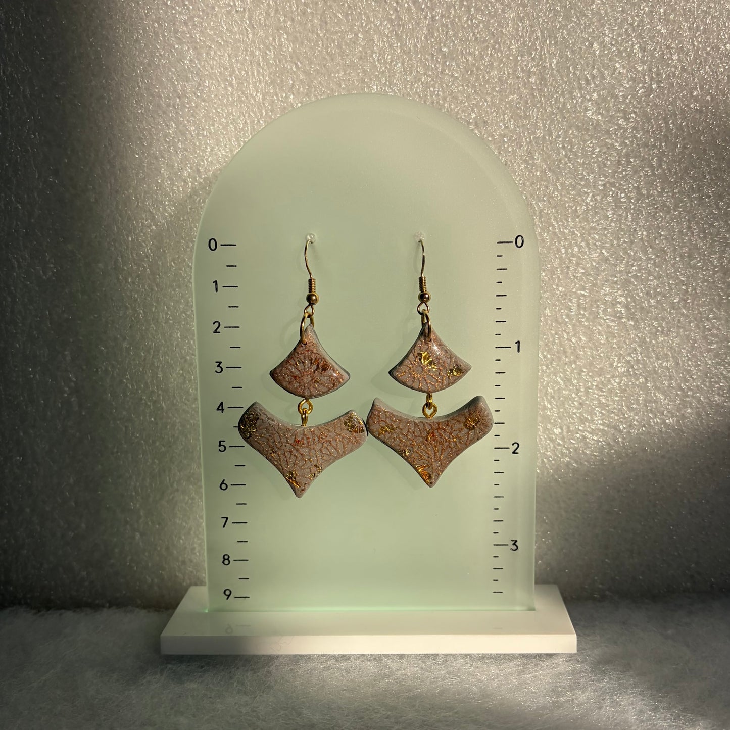 Grey with Foil Moroccan Earrings