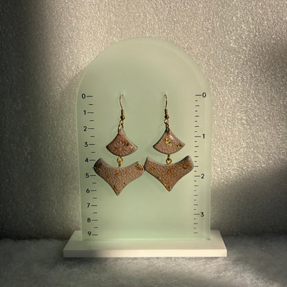 Grey with Foil Moroccan Earrings