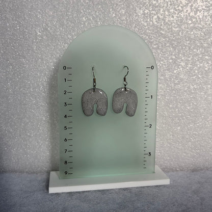 Silver Embossed Arch Earrings