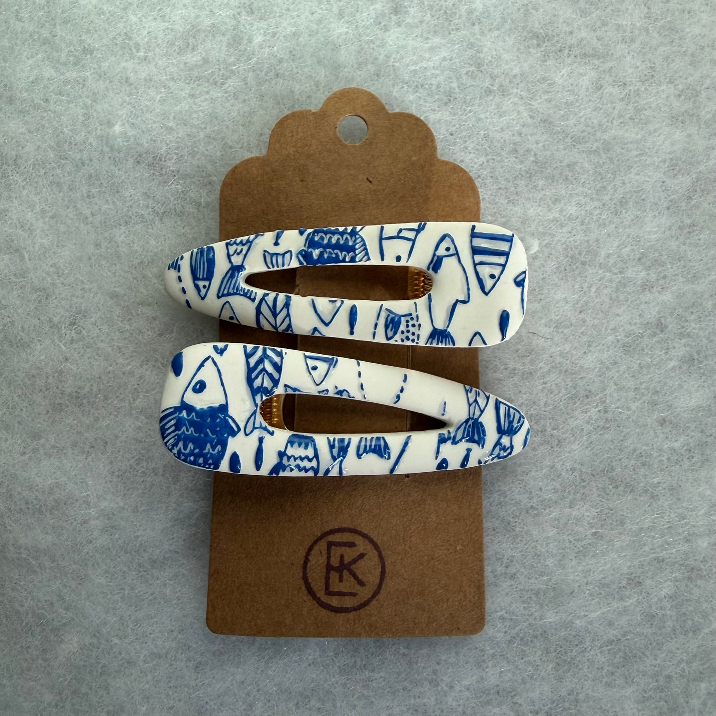 Fish Embossed Hair clips - set of 2