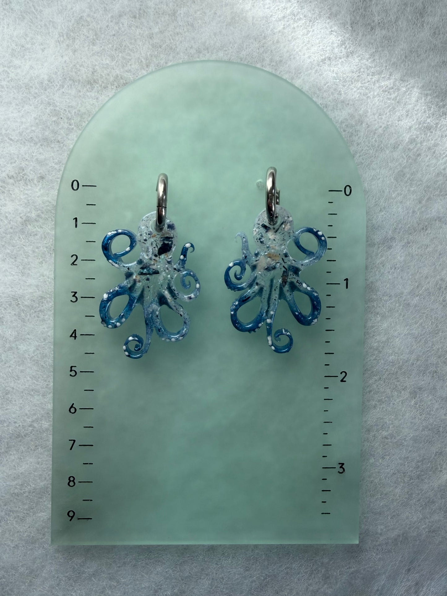 Octopus Charm Resin Huggies Hoops #3