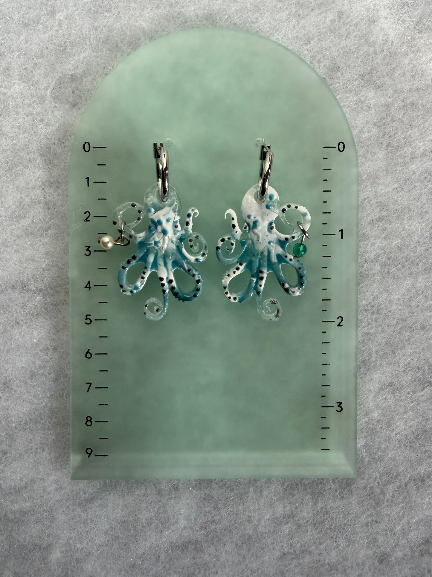 Octopus Charm Resin Huggies Hoops #1