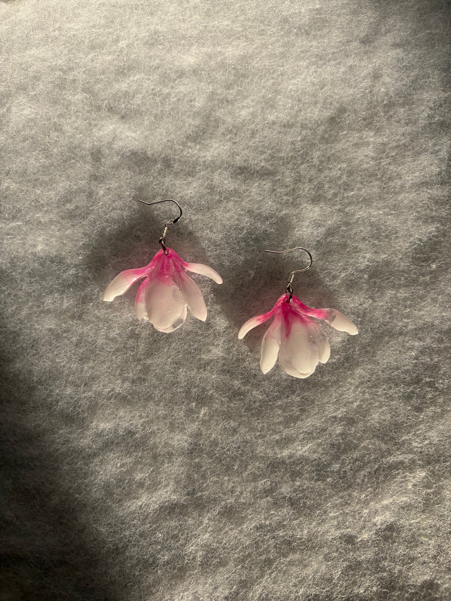 Magnolia Pink/Pink Flower Earrings