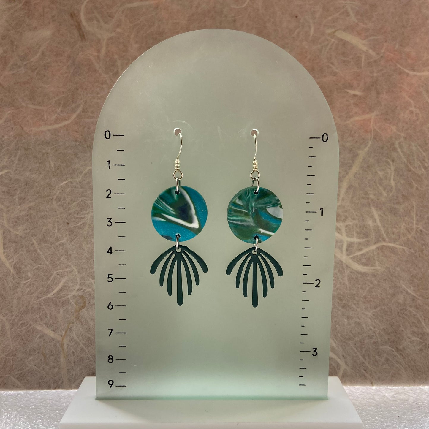 Emerald Planet & Leaf Earrings