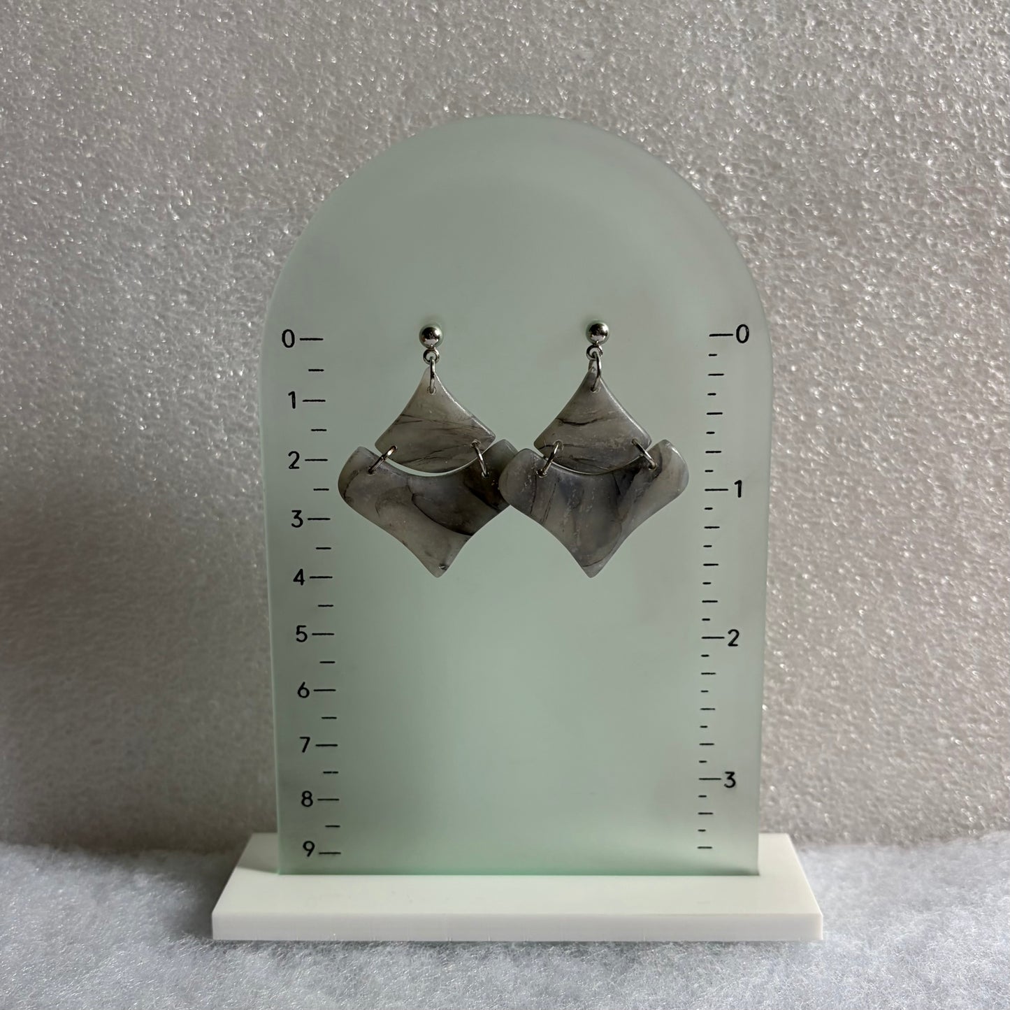 Organic Grey Marbled style Earrings