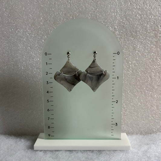 Organic Grey Marbled style Earrings