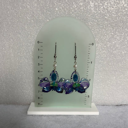 Blue & Purple Orchid Earrings