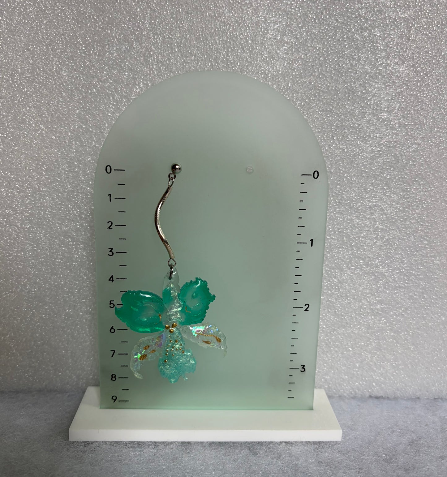 Turquoise Iridescent Orchid Earrings