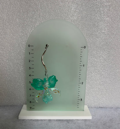 Turquoise Iridescent Orchid Earrings