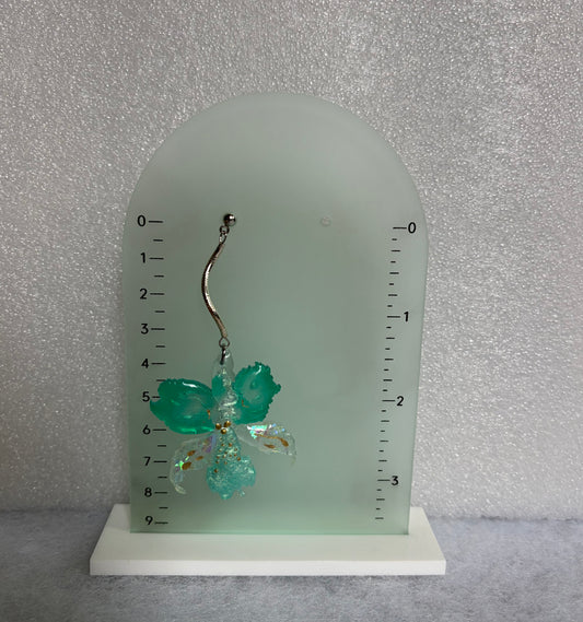 Turquoise Iridescent Orchid Earrings