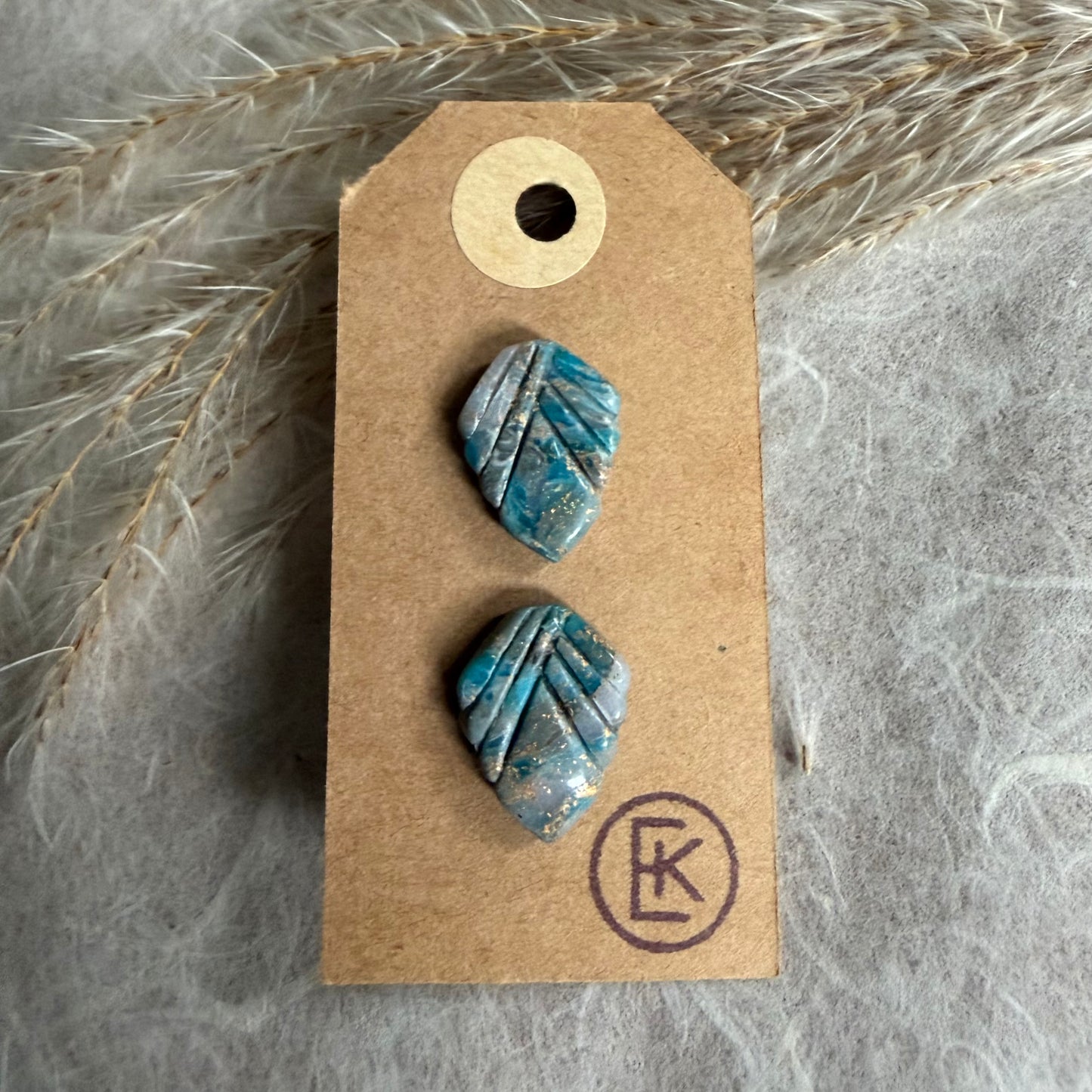 Art Deco Faux Stone Stud Earrings